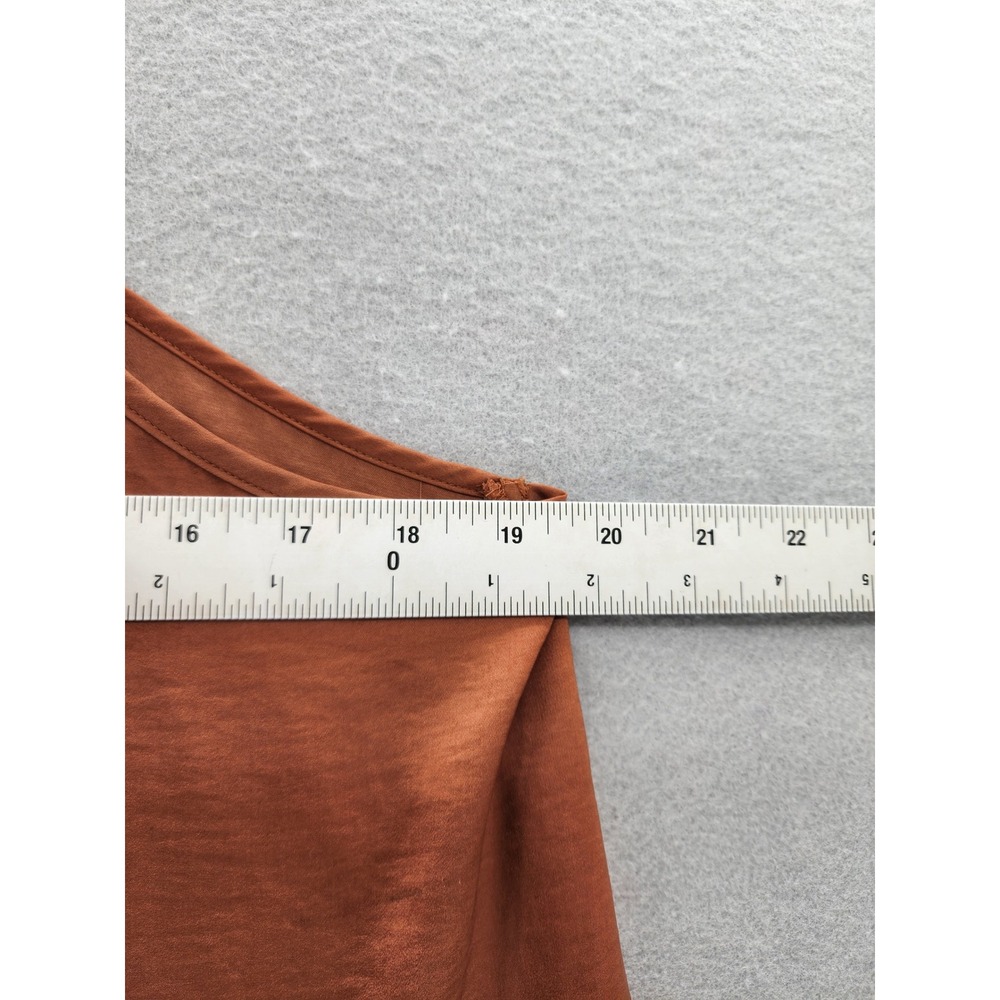 Banana Republic Rust Orange Pleated Racerback Camisole Tank Top Large Boho Chic - Picture 10 of 11